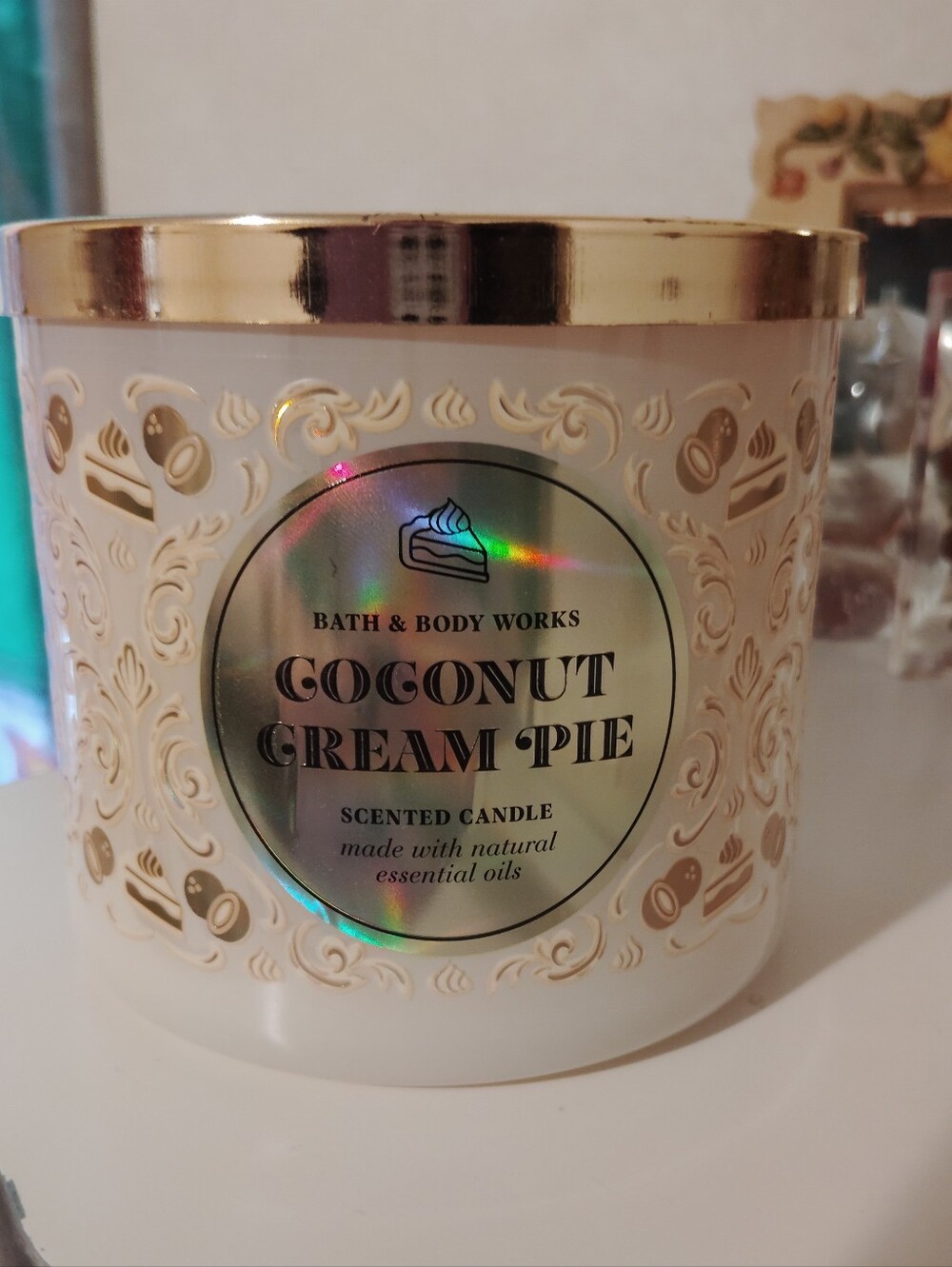 New Very Rare Bath & Body Works Coconut Cream Pie 3 Wick Scented Large Candle